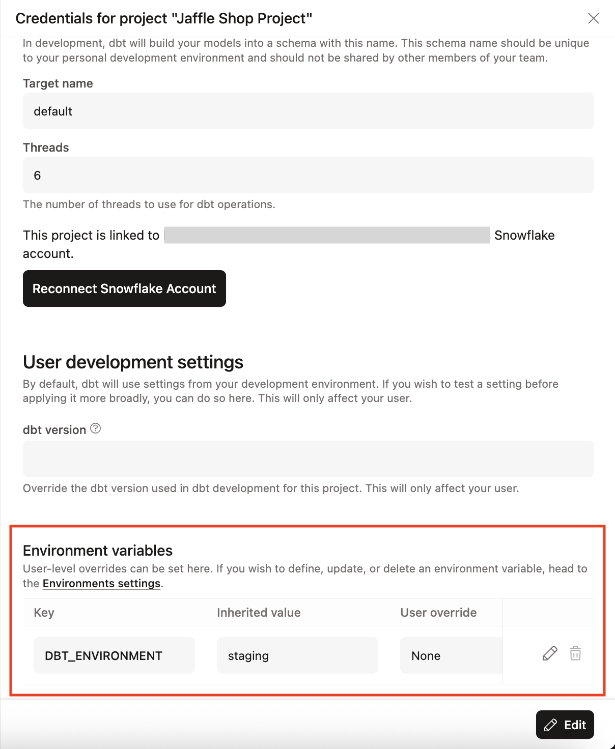 Setting a personal override value